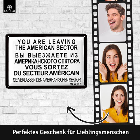 Blechschild USA DDR Sektor