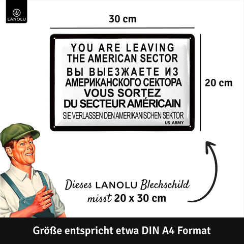Blechschild USA DDR Sektor