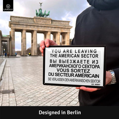 Blechschild USA DDR Sektor