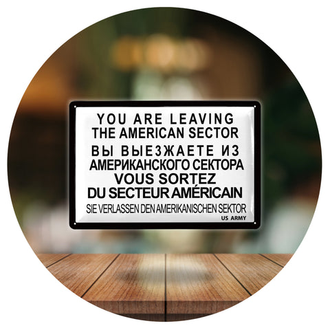 Blechschild USA DDR Sektor