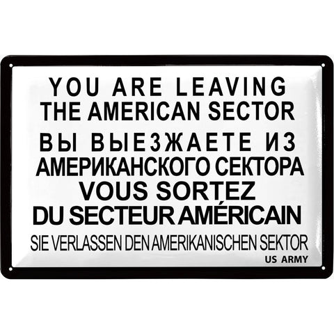 Blechschild USA DDR Sektor