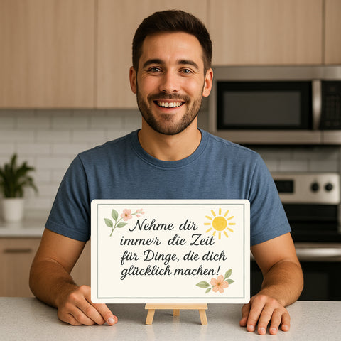 Zeit zum glücklich machen Blechschild