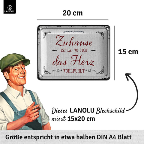 Blechschild Zuhause ist da