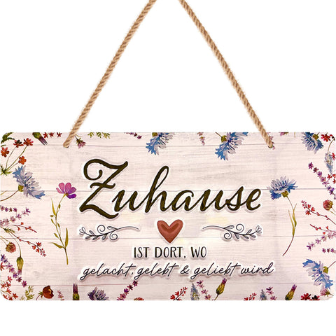 Blechschild Zuhause Herz
