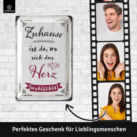 Blechschild Zuhause Wohlfühlen
