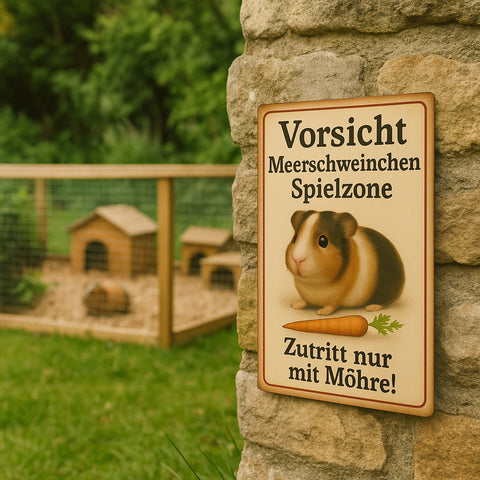 Meerschweinchen Spielzone Blechschild