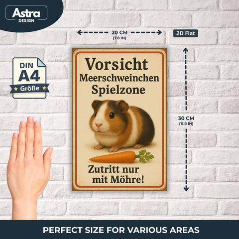Meerschweinchen Spielzone Blechschild - 20x30cm